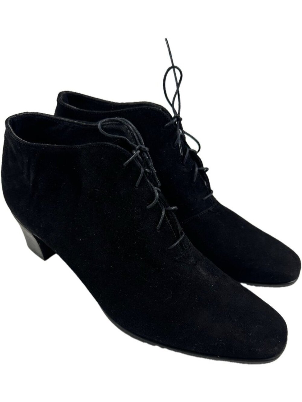 Munro Women’s Black Suede Leather Lace Up Heel Ankle Boots 9.5 M